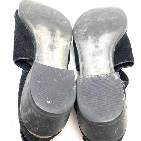 MICHAEL KORS Genuine Leather Black Suede Ankle Booties Shoes Block Heels sz 9.5 - Picture 13 of 16